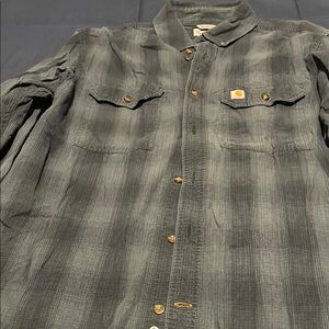 Carhartt Green Plaid Button-Up Shirt